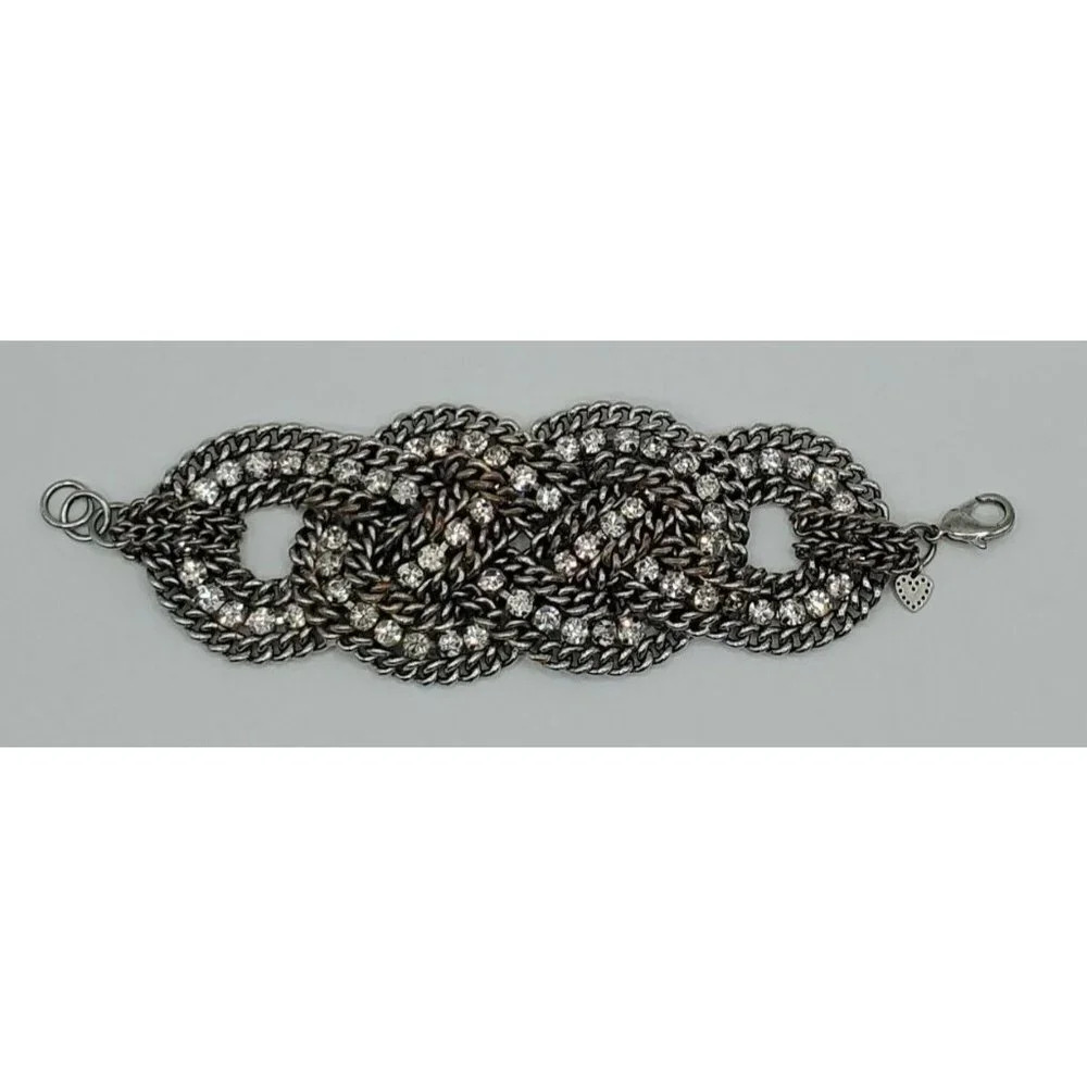 Stella & Dot Bold Silver Chain Crystal Rhinestone - Picture 6 of 10